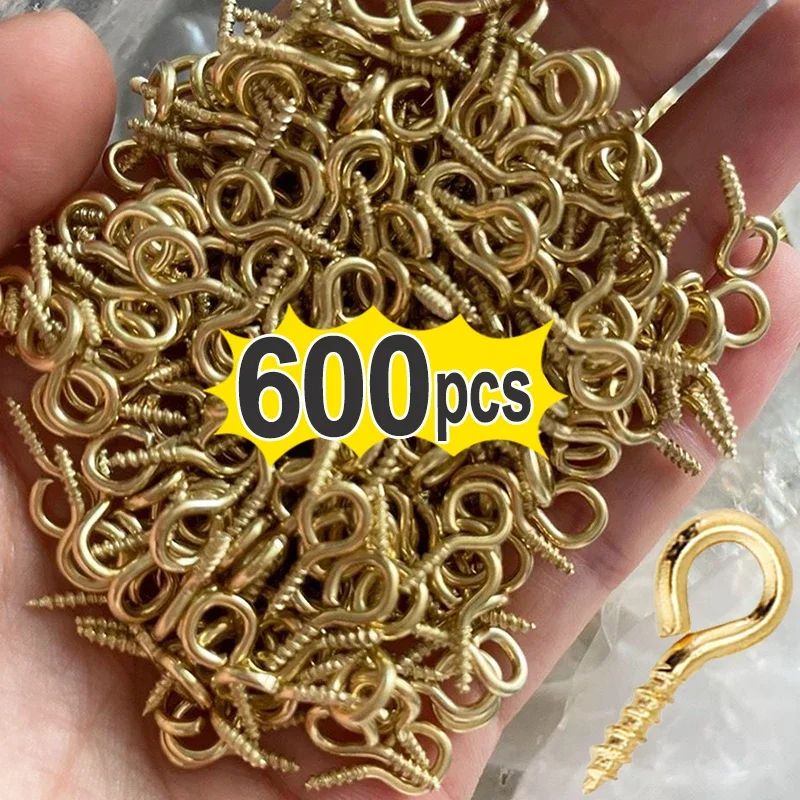 

300/600pcs Tiny Mini Eye Pins Eyepins Hooks Eyelets Screw Threaded Stainless Steel Clasps Hook Jewelry Findings For Making DIY