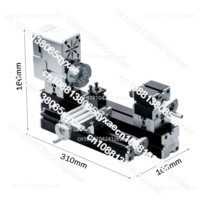 Enhanced Miniature Metal Lathe 50mm Center Electroplated Heighten Mini DIY Lathe for Processing Aluminum,Wood, Plastic Materials