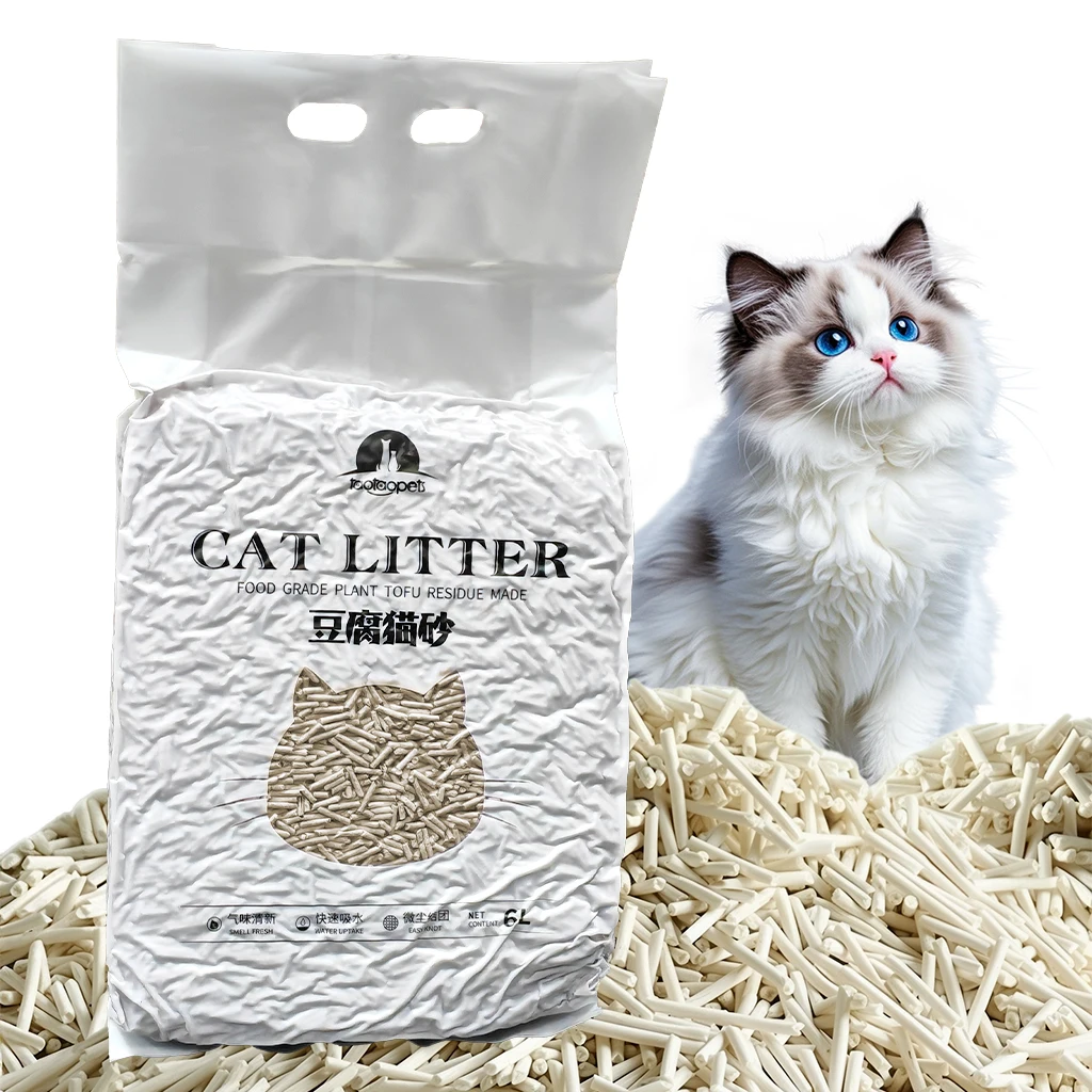 6L/18L Tofu Kattenbakvulling Snelklonterende Diepgeurverdampende 2mm Kattenbakvulling Met Fris en Natuurlijk Materiaal Kattenreiniging