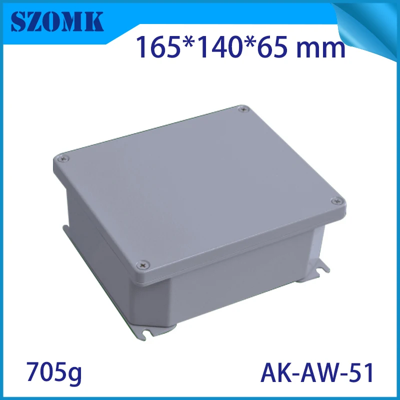 

szomk die cast aluminum enclosure IP66 waterproof junction box for outdoor instrument project case pcb board design165x140x65mm