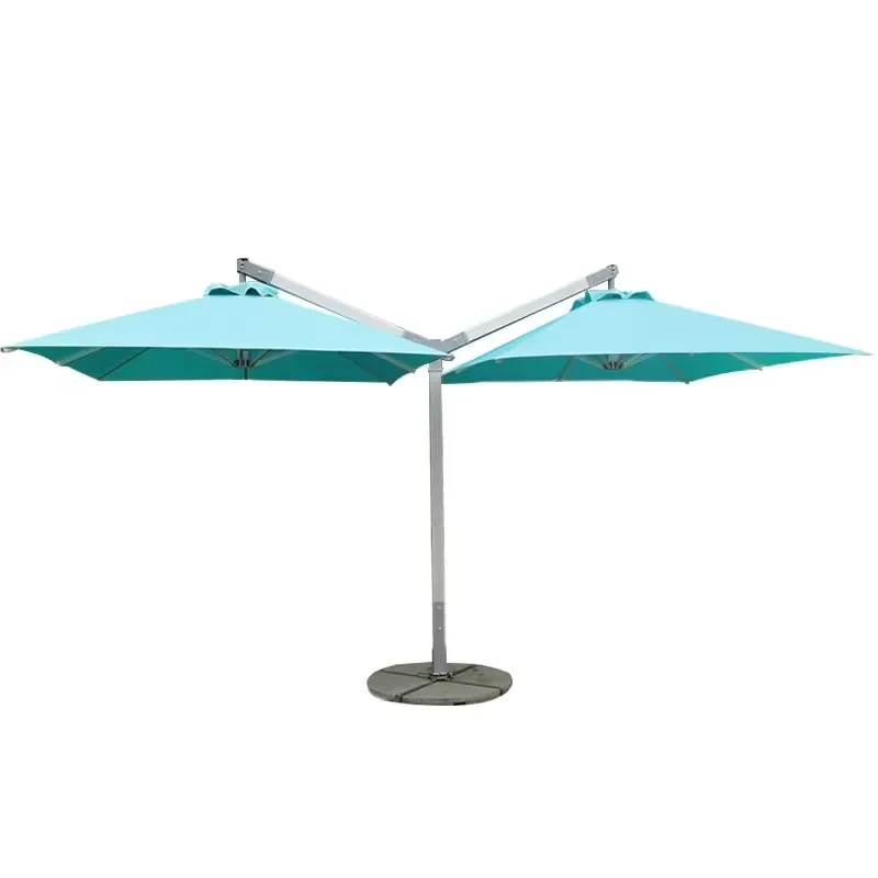 Modern Double Head Banana Umbrella Outdoor Garden Beach Parasol Cheap Patio Sunshade for Hotel School Courtyard Furniture