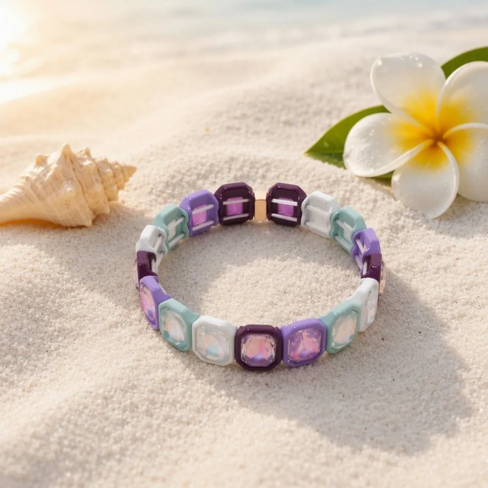 2026 12x14mm Kristallperlen Chunky Armbänder für Damen, Böhmisches Buntes Zirkonia-Armreif-Handschmuck – Detail 15