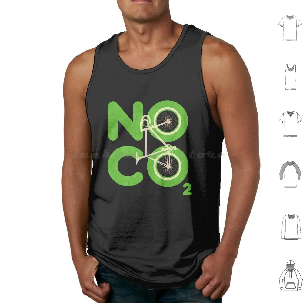 No Co2 Tank Tops Vest Sleeveless Biking Cycling Eco Friendly Sustainability Clean Transportation Minimalist Biking Passion