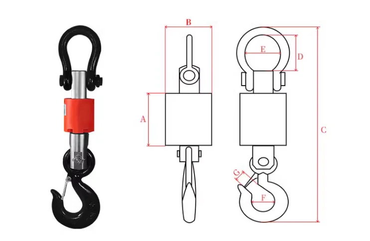 OCS-XZ-C Wireless Digital Display Electronic Hanging Crane Scale Rechargable Industrial Lifting Crane  With 200M Remote Control