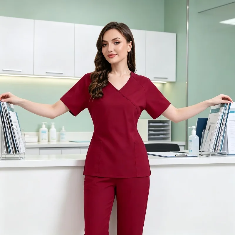 Quick-drying Short-sleeved Shirt with Drawstring Pants and Nurse Suit Are Suitable for Clinics and Beauty Salons