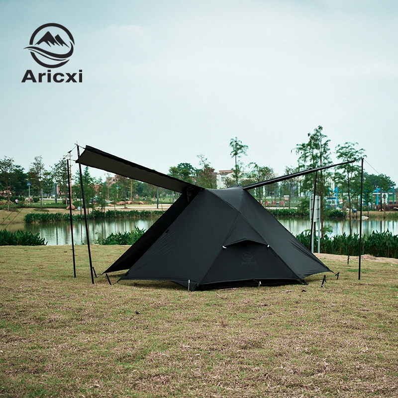 Aricxi hunter1 single People Tent Ultralight Backpack Cycling Tent Cot Tent 15D Nylon Ripstop Silicon Black Hiking Camp Tent