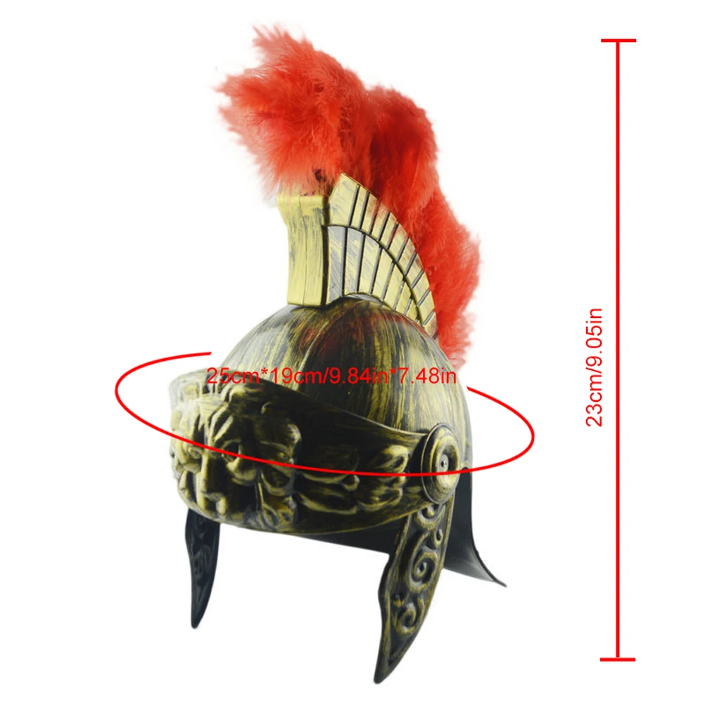 Roman Helmet Gold Warrior Roman Fighter Cosplay Costume Perfect Accessory - Image 6