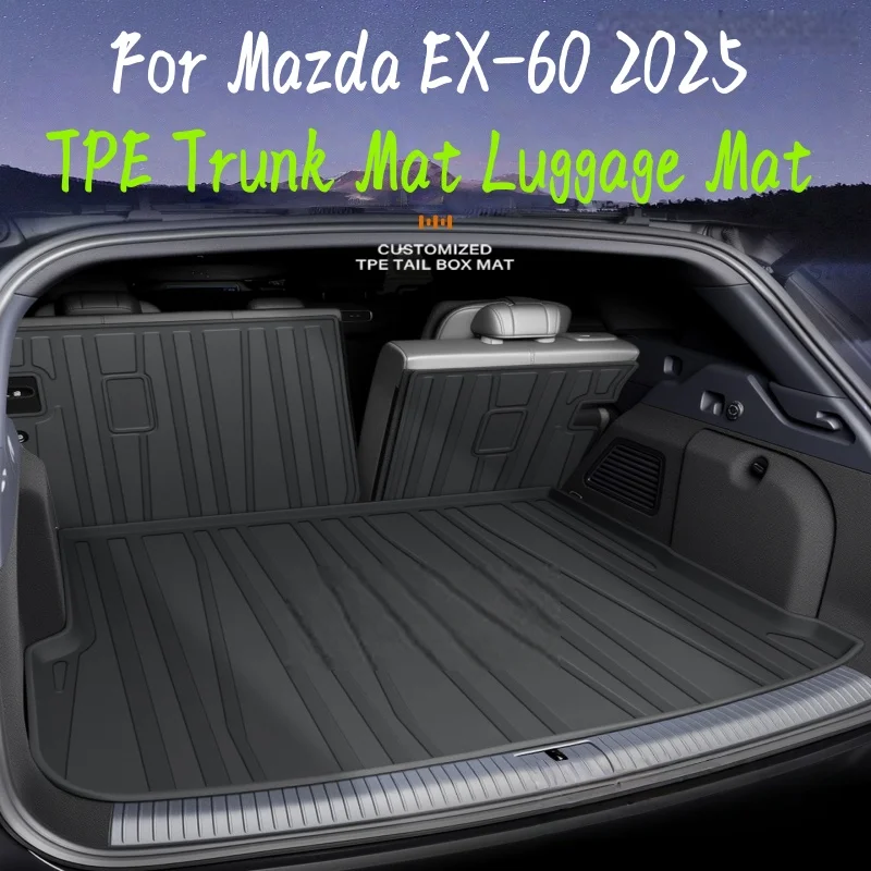 

For Mazda CX-60 2025 Car Trunk Pad Truck TPE Backrest Pad Protector All Weather Auto Interior Accessories Black