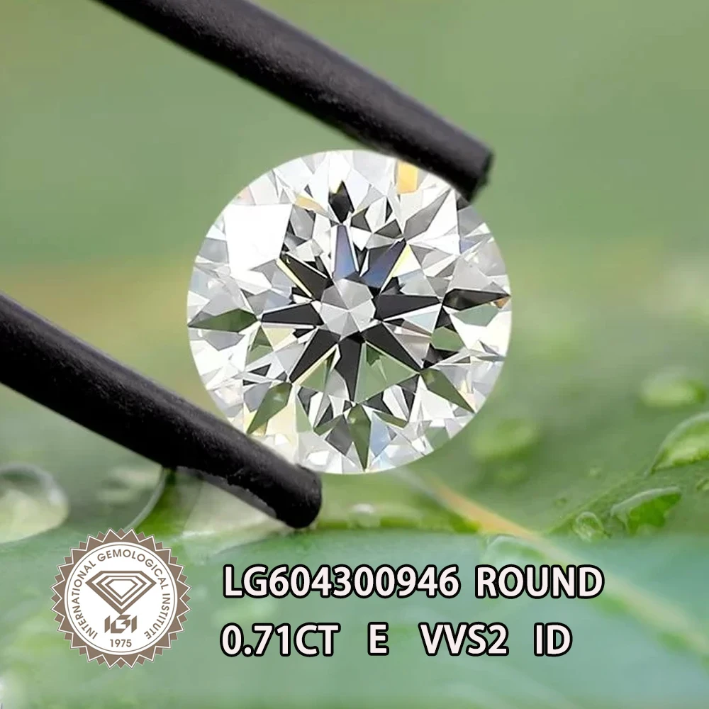 Lab Grown Diamonds 0.71 CT E Color VVS2 Clarity IGI Certified Round cut CVD HPHT Loose Diamonds for Custom Diamond Jewelry