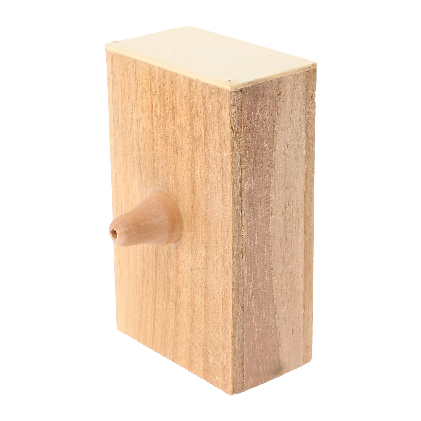 Sound Resonator Box for Tuning Fork Light Yellow Compact Wooden Resonator for Meditation Sound Relaxation Music Education