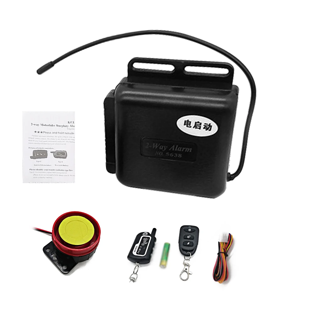 

Motorcycle Anti-Theft Alarm System 2-Way Wireless Remote Engine Starter Stop Lock/Unlock Controller 12V with Sensitivity 125dB