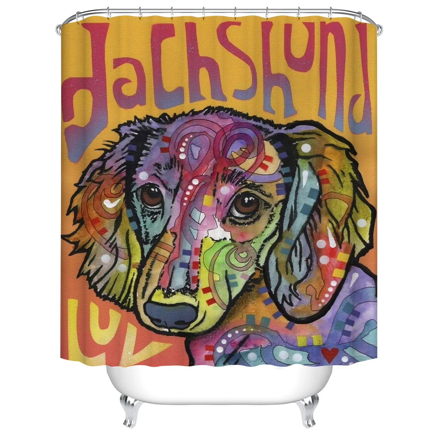 

Дизайнерская занавеска для душа из полиэфирной ткани с собаками и животными, водонепроницаемая и устойчивая к плесени занавеска для ванной комнаты для детей, декор для ванной с крючками