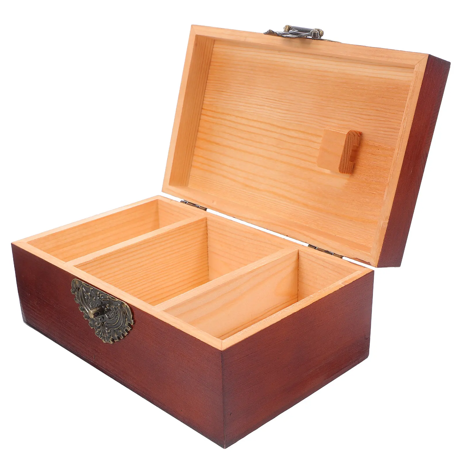 

Большая винтажная шкатулка для украшений из массива дерева, 8.37x5.23x3.73 дюйма, ретро-кейс для хранения, элегантный домашний органайзер, витрина для драгоценностей и мелочей