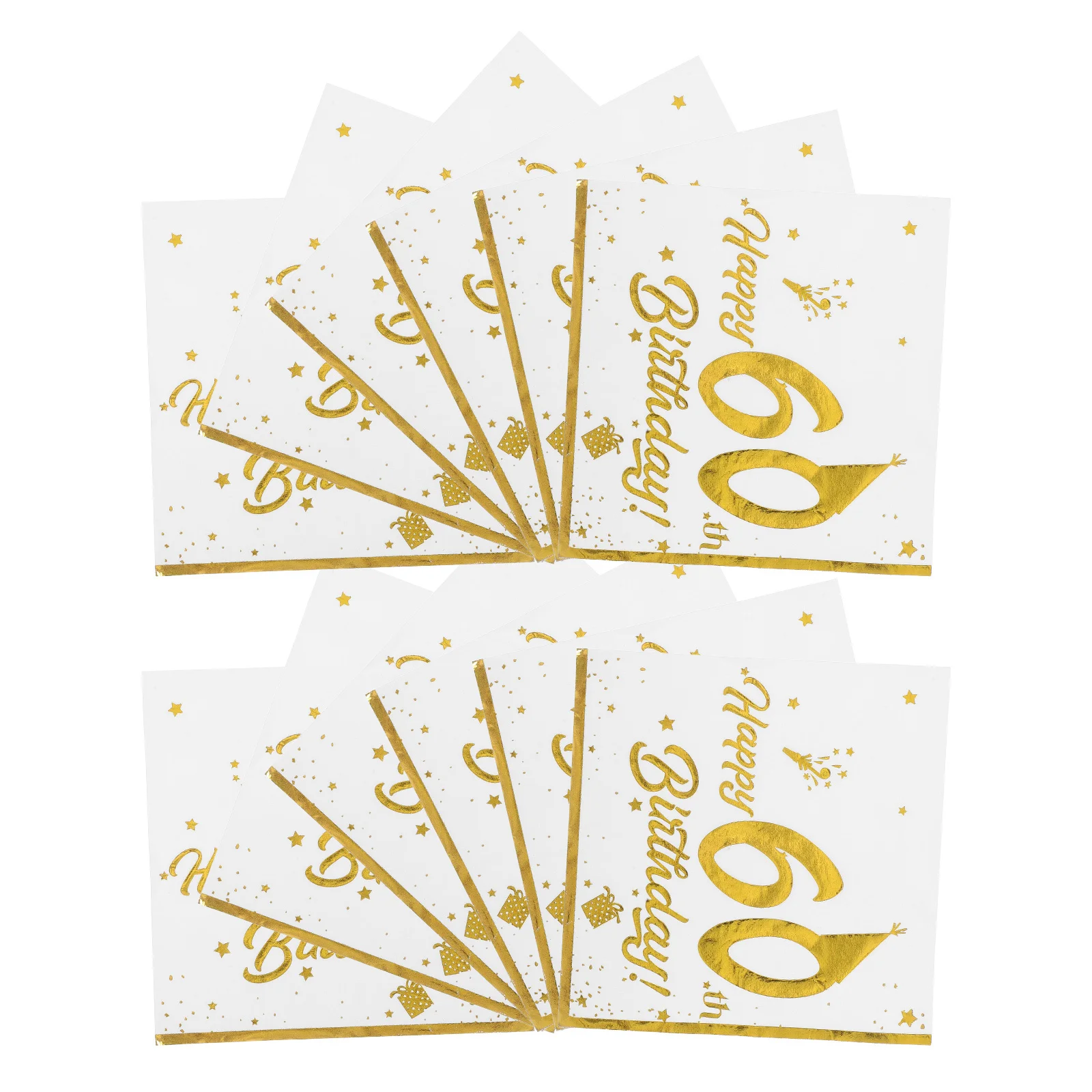 

40Pcs Gold Foil 60th Birthday Napkins Elegant Disposable Paper Party Supplies Decorations Soft Thick Napkins for Celebration