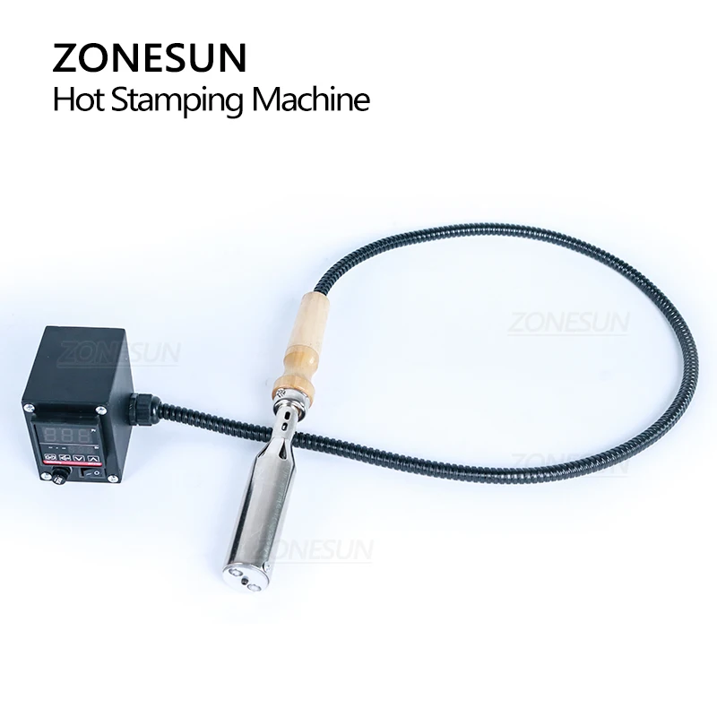 ZONESUN Leather Craft Wood Cake Bread Paper Logo Stamp Branding Stamping Machine Handheld Bronzing Tool Hot Press Machine