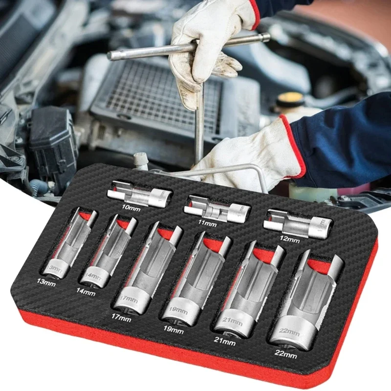 

9Pcs Sensors Socket Set, O2 Sensors Removal Tool, Oil Pressure Sensors Socket Wrench Set 10-22mm