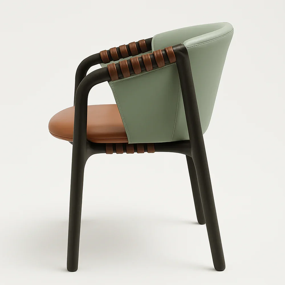 Luxury Modern Leather Dining Chair with Elegant Metal Base for House Sleek Design for Home Office Hotel