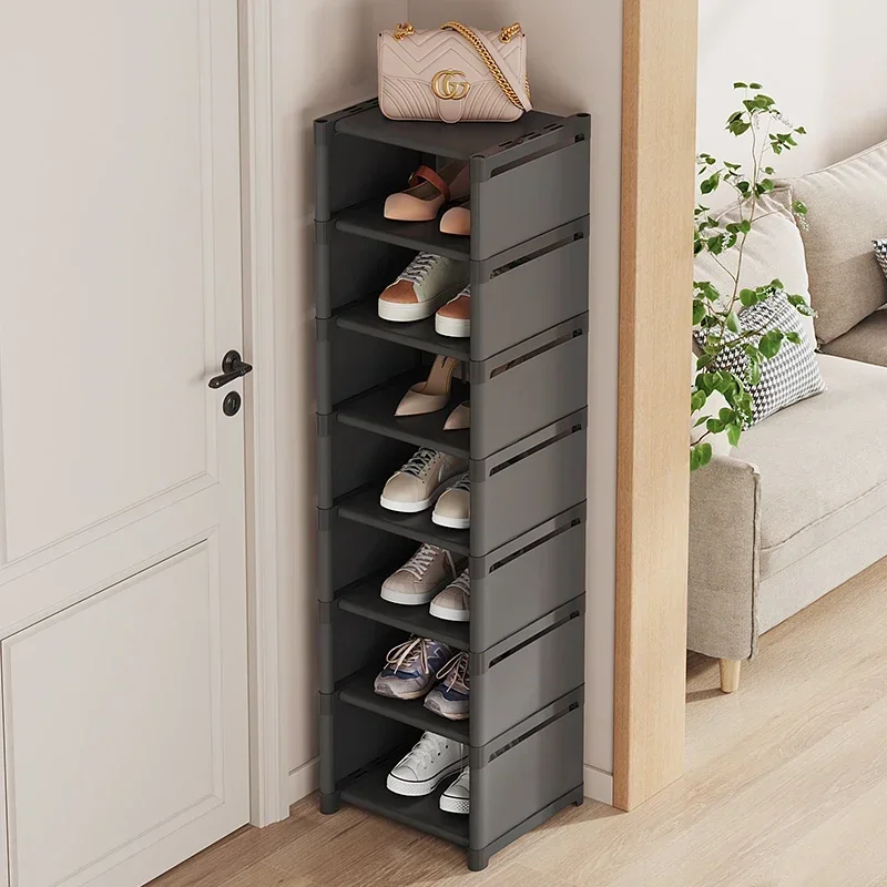 Adjustable Multi-Layer Shoe Organizer Stackable Wall Cabinet Space-Saving Shelf for Corner Storage Entryway Rack