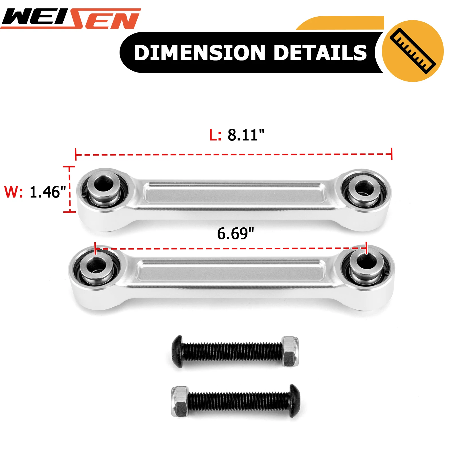 For 2017-2024 Can-Am Maverick X3 (all Models) #706003752 UTV Rear Sway Bar Links Kit 6061 Aluminum Accessories