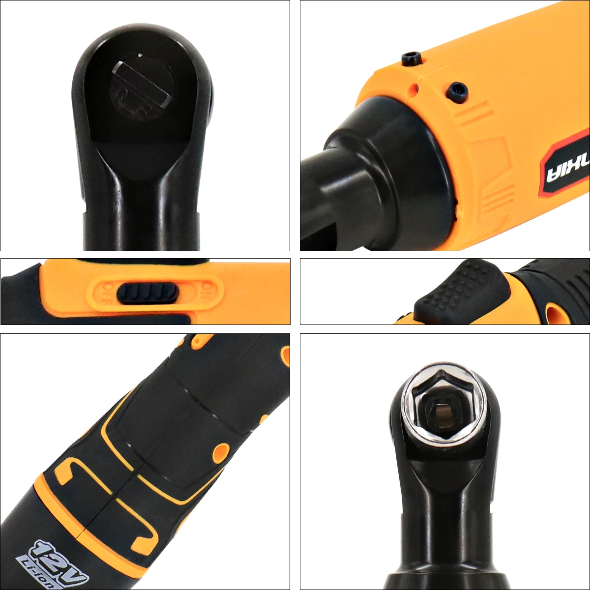 380Nm Electric Cordless Right Ratchet 3/8'' 90 Angle Wrench Power 2x Battery Kit