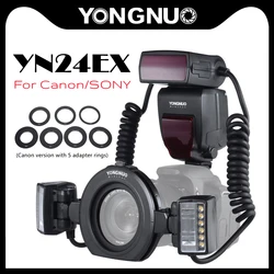 YONGNUO Macro Ring Flash YN24EX Speedlite Double Head Flash LED Light For Canon Sony Camera Photography Oral Dentistry Jewelry