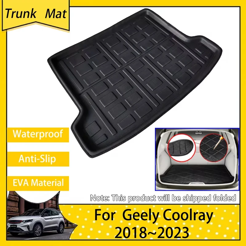 Car Trunk Mat for Geely Coolray Proton X50 2018 2019 2020 2021 2022 2023 Rear Boot Cargo FLoor Carpet Tray Protector Accsesories