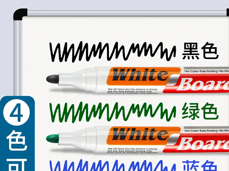 Whiteboard-Marker-Set, mit Tafellöscher, nachfüllbar, sicher, ungiftig, hohe Kapazität, für Büro, Besprechungen und Bildungszwecke – Detail 3