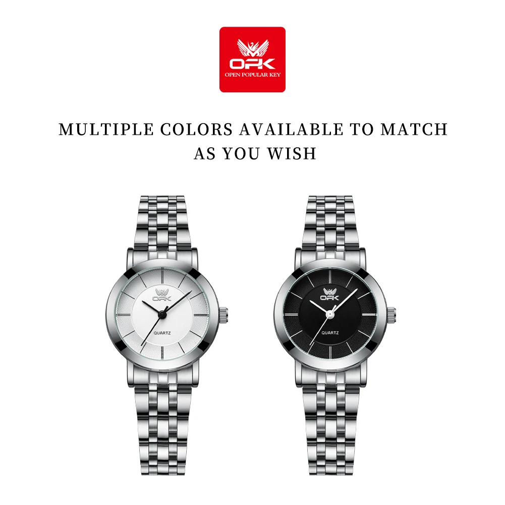 Orologio da cintura in acciaio da donna di marca OPK semplice e alla moda al quarzo impermeabile 6019