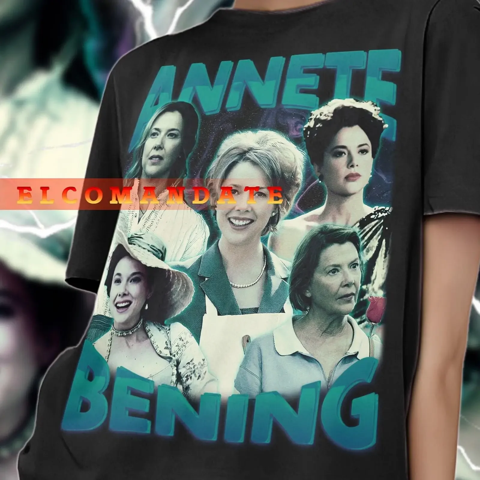 Vintage Annette Bening Homage T Shirt 90s Bootleg Casual Actress Fan  Tops vintage Washed graphic Stretched Soft streetwear