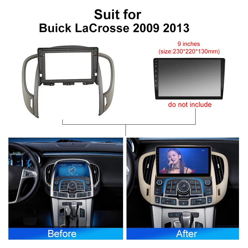 KENVOX 9 inch For Buick LaCrosse 2009 2013 Car Radio Fascias Android MP5 Stereo Player 2Din Head Unit Panel Frame wire cable