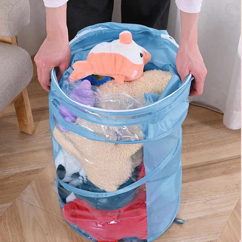 Plush Doll Storage Bucket Children\'s Toy Storage Box Doll Storage Container Cylinder Organizer Basket Doll Display Stand