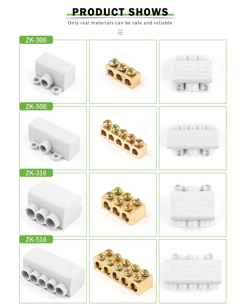 Hochleistungs-Kabelverbinder mit mehreren Ausgängen 60A/400V 1-6mm² Schraubklemmenblock 80A/1000V 2.5-16mm² – Detail 7