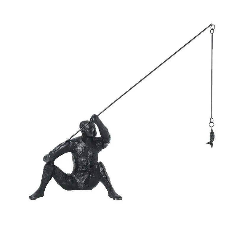 

European creative character wise fishing hotel indoor soft decoration home decoration