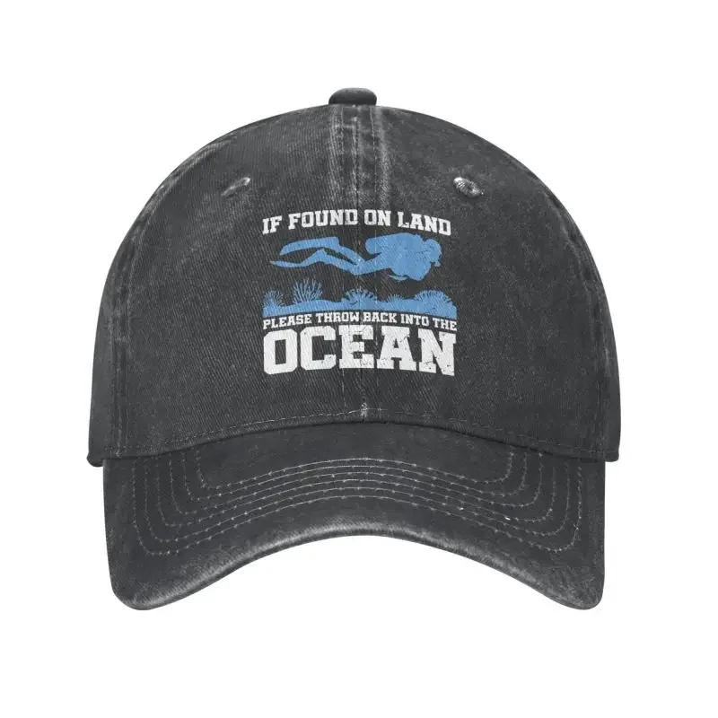 Cool Cotton If Found On Land Throw Back Ocean Baseball Cap for Men Women Custom Adjustable Adult Scuba Diving Dad Hat Hip Hop