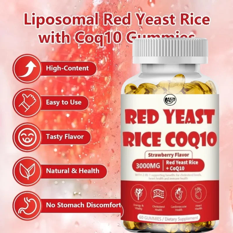 Liposome Coenzyme Q10 3000mg Red Yeast Rice Soft Candy Increases Absorption By 98% 60 Soft Candy