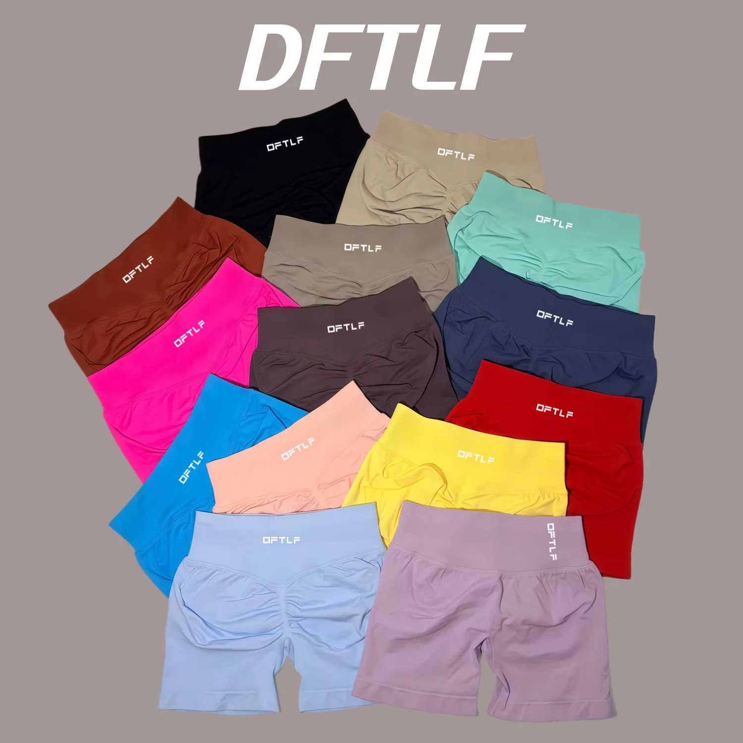 DFTLF Women High Waist Yoga Shorts Scrunch Butt Lift Workout Short Squat Proof Fitness Gym Running Sports Push Up Athletic Leggi