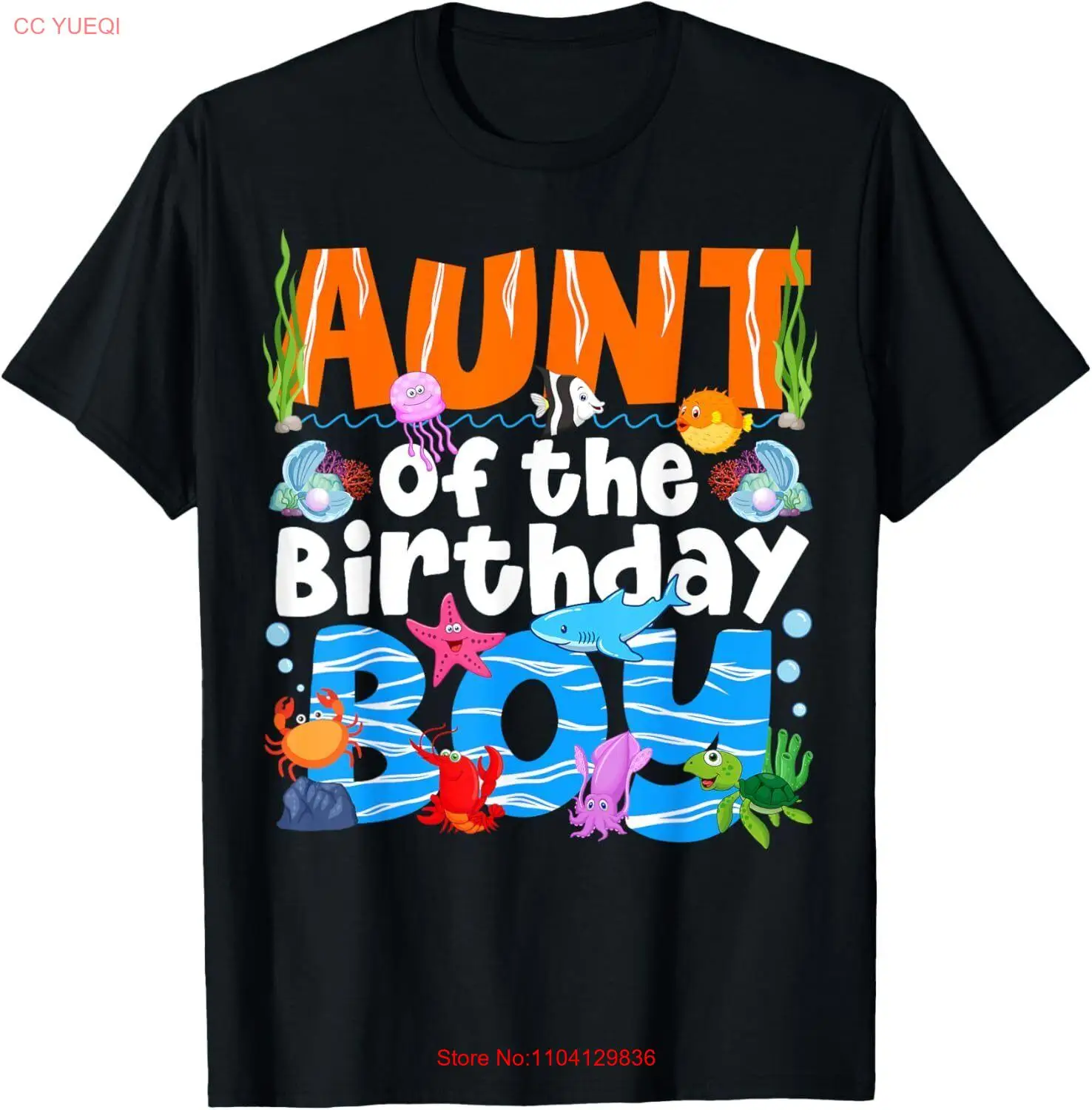 Aunt Under Sea Birthday Party Boys Ocean Sea Animals Themed T-Shirt Hoodie