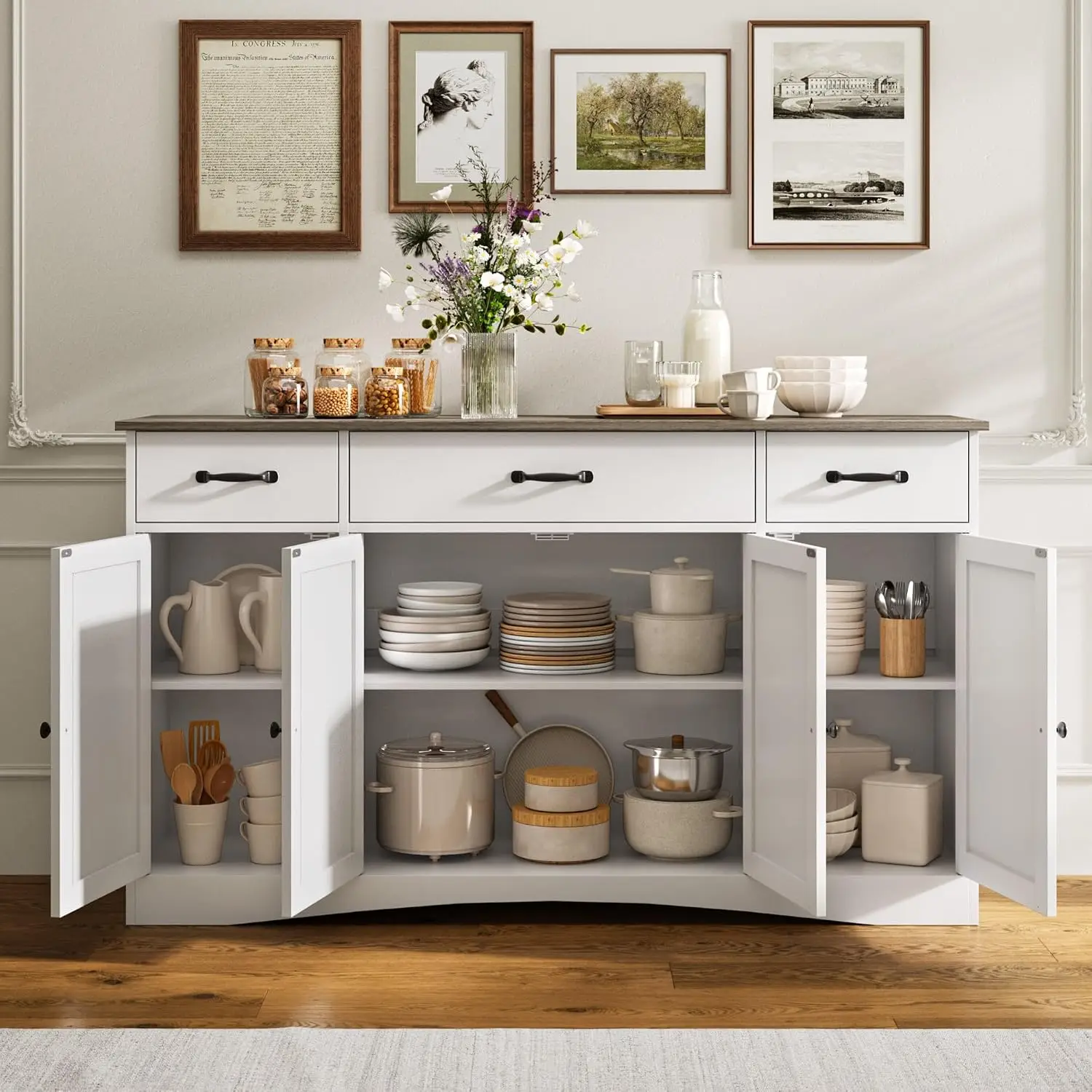 Sideboard Buffet Cabinet Storage Kitchen Coffee Bar Table, Customized