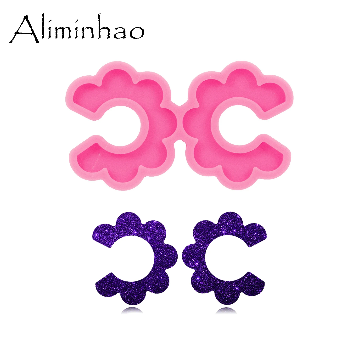 DY1185 Glossy Flower Earrings Molds Silicone Resin Crafting Epoxy Jewellery DIY Mold, Fondant Chocolate Cake Mould
