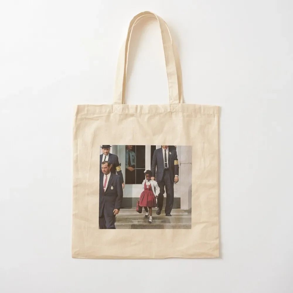 

Ruby Bridges, escorted by U.S. Marshals to attend an all-white school, 1960 Tote Bag Fabric bag shopper bag women