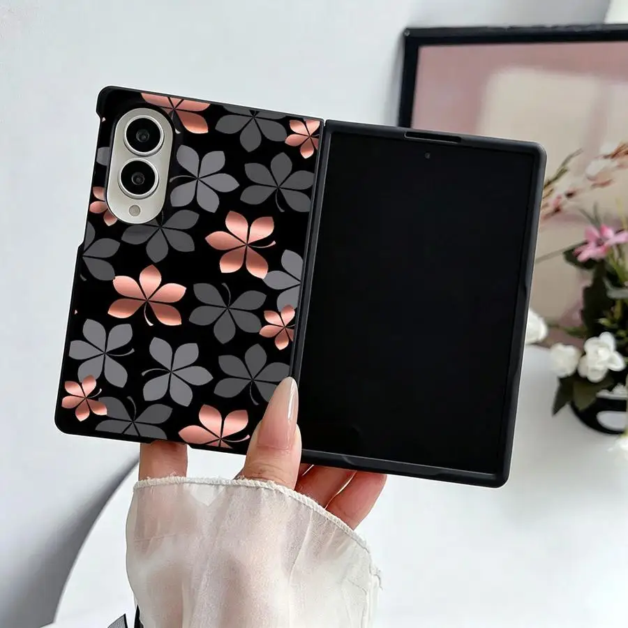Case for Samsung Galaxy ZFold Wide Z Fold8 Wide ZFold8 Z Fold 8 Luxury Phone Cover Metal Flower Design
