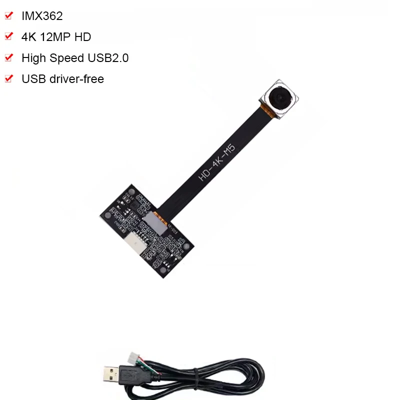 

4000 x 3000 4K 12MP HD IMX362 USB2.0 Camera Module 30FPS UVC OTG Plug Play For ATM/Self-service Intelligent Terminal Equipment