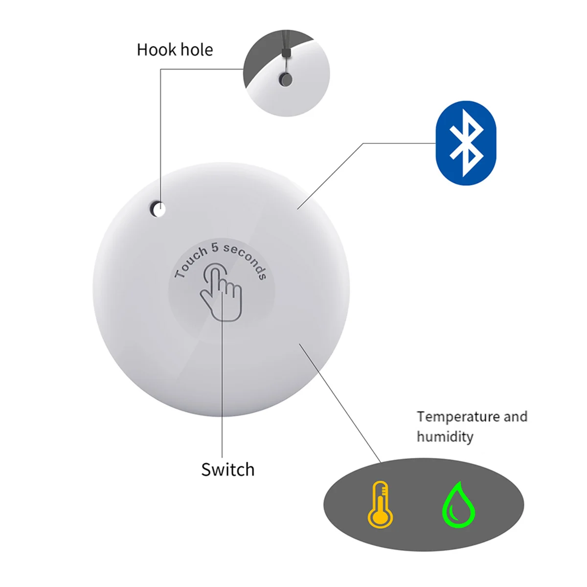 Tuya Bluetooth PT216B Inteligentny miernik temperatury i wilgotności Termometr wewnętrzny i zewnętrzny Higrometr Czujnik miernika