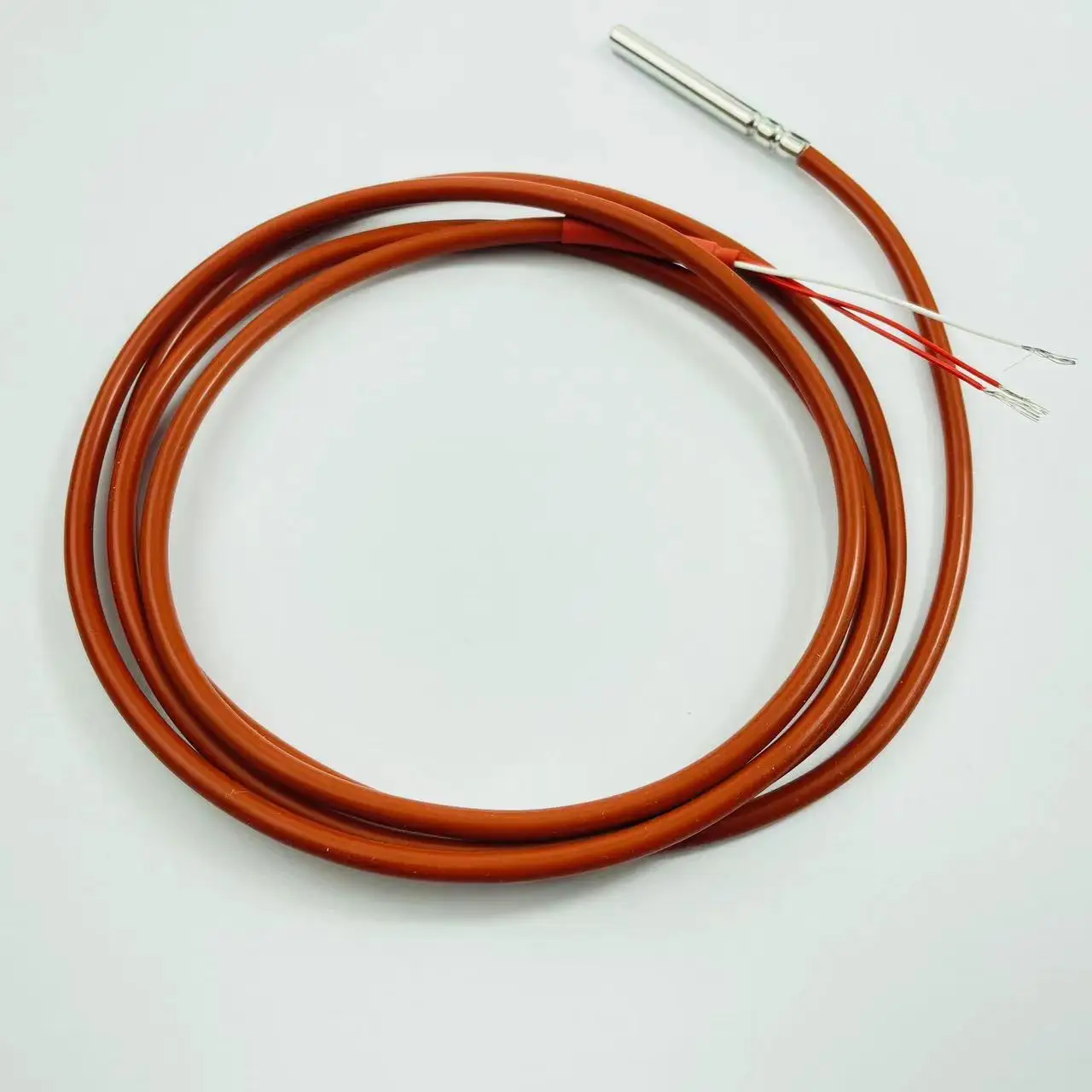 1.5 meters 3 Wires PT500 Temperature Sensor with Silicone Gel Coated 1.5M Wire Probe 45mm*5mm Length*Dia. 0-120Celsius