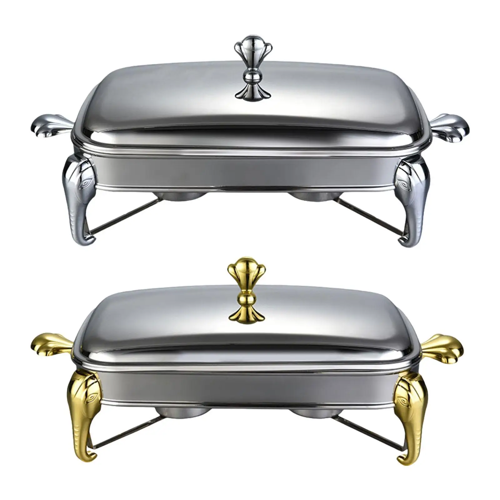 

Chafing Dish Stainless Steel Buffet Food Warmer with Lid Handle Food Warmer Tray 2.9L for Wedding Cooking Party Kitchen Banquets