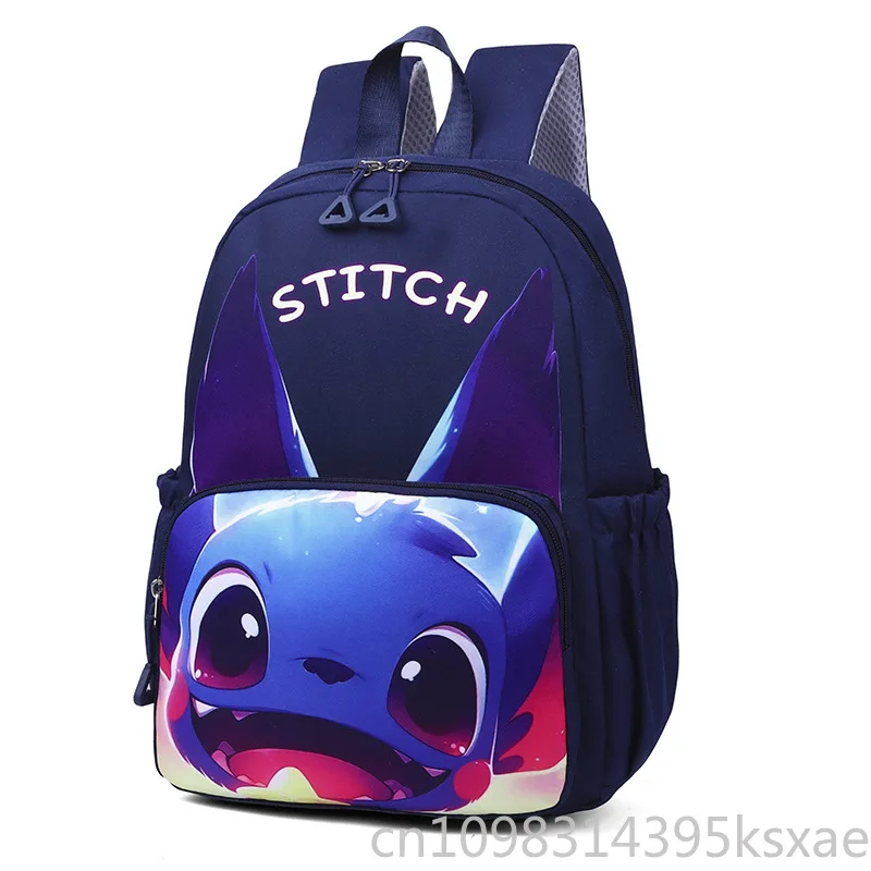 Disney Stitch Kawaii School Backpack for Student Large Capacity Nylon Cute School Bag Breathable Lightweight Durable Waterproof