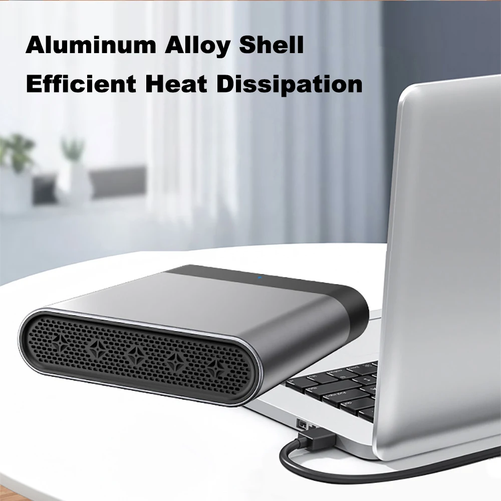 Caja de disco duro USB 3,1, caja de disco duro externo SATA SSD de 3,5 pulgadas, ventilador incorporado, velocidad de transferencia de 5Gbps, cajas de disco duro de aleación de aluminio