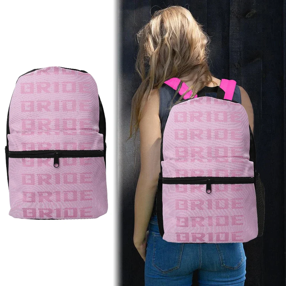 JDM Sports and Leisure Backpack TAKA Modified Car Racing BRIDE Pink Backpack