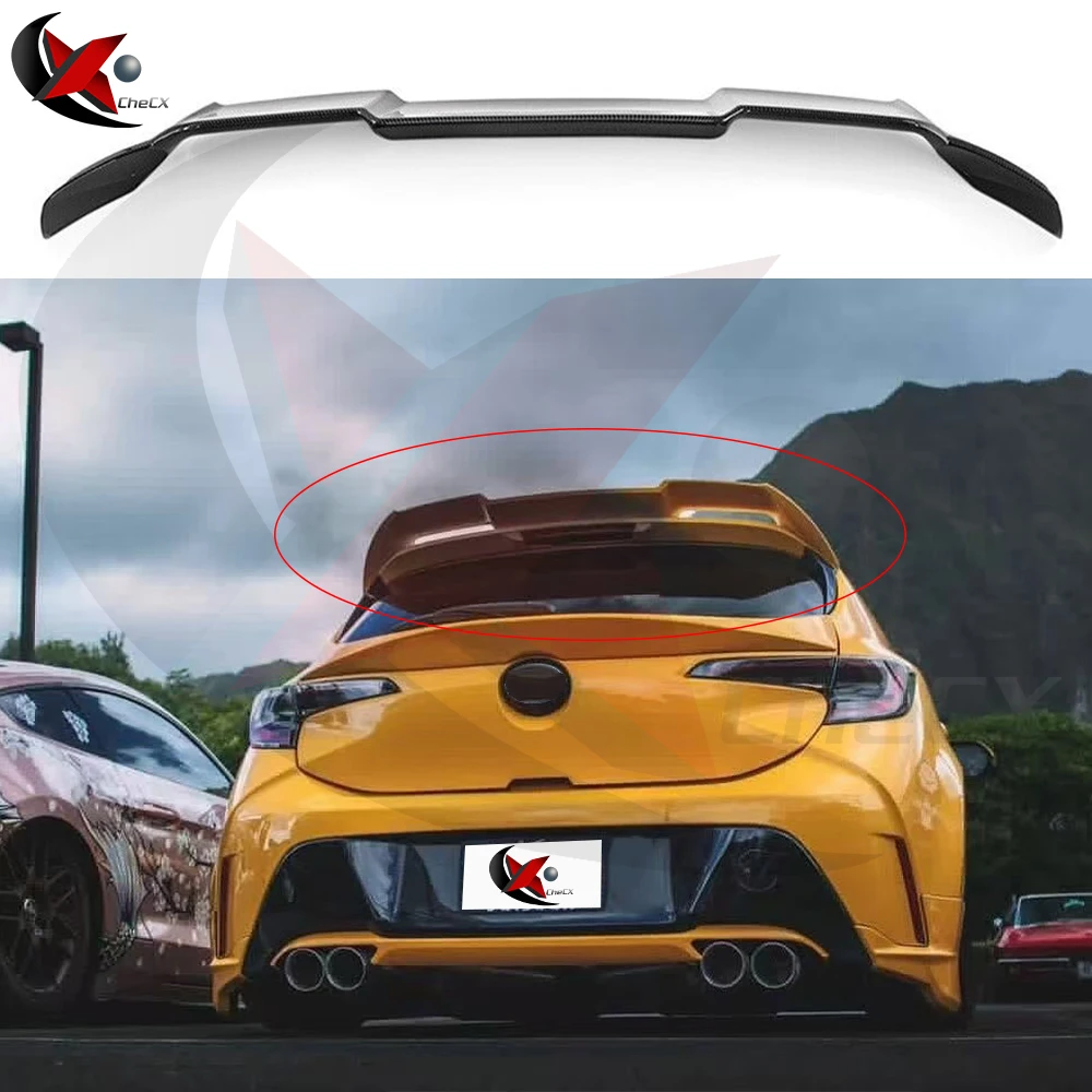 For Toyota GR Corolla E210 5-Door Hatchback Car Spoiler High Quality ABS Rear Roof Wing Glossy Black Carbon Fiber Look Body Kit