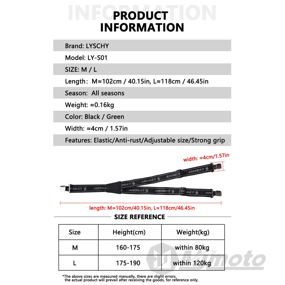 High Load Bearing Elasticity Y Straps For Motorcycle Pants Adjustable Braces Pant Suspenders Motorcycle Racing Pants image 6